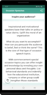 Occasion Speeches android App screenshot 1